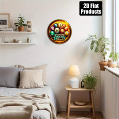 2D Billiard Theme Aluminum Sign - Retro Decor for Home Office