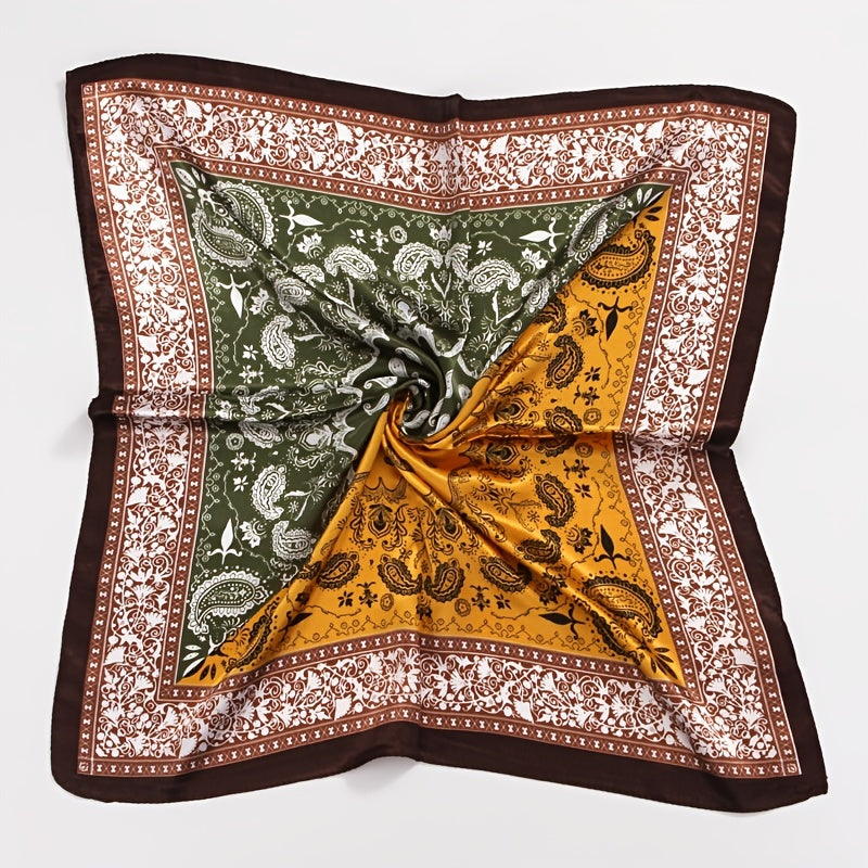 Floral Print Satin Scarf for Accessories