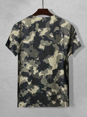 Camouflage Pattern T shirt Casual Street Style Stretch Tee Shirt