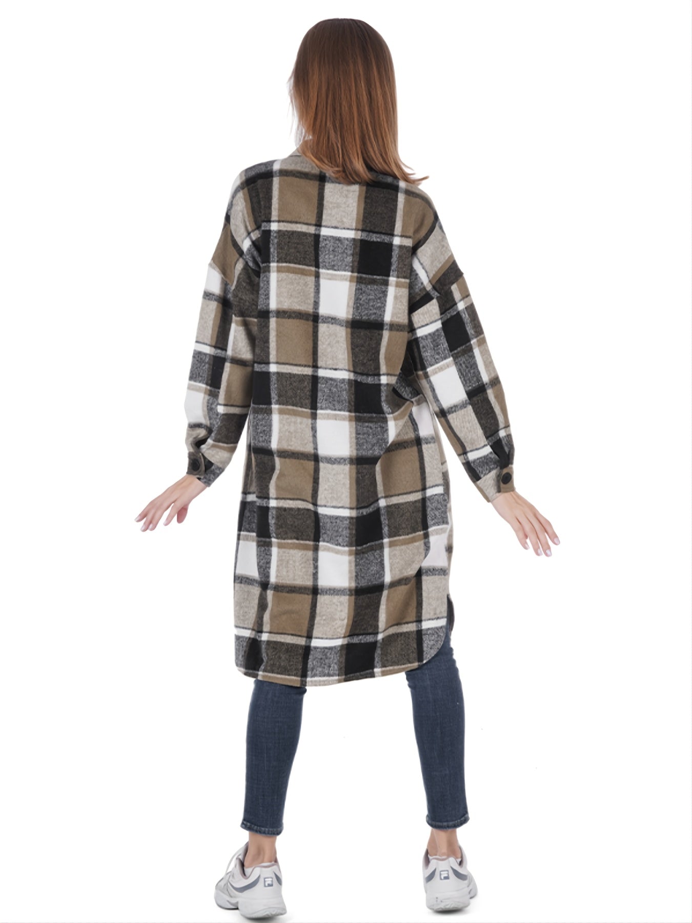 Plaid Shirt Jacket Button Up Casual Shacket for Spring & Fall