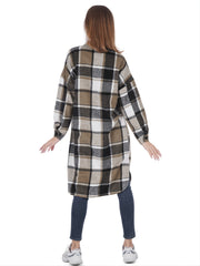 Plaid Shirt Jacket Button Up Casual Shacket for Spring & Fall
