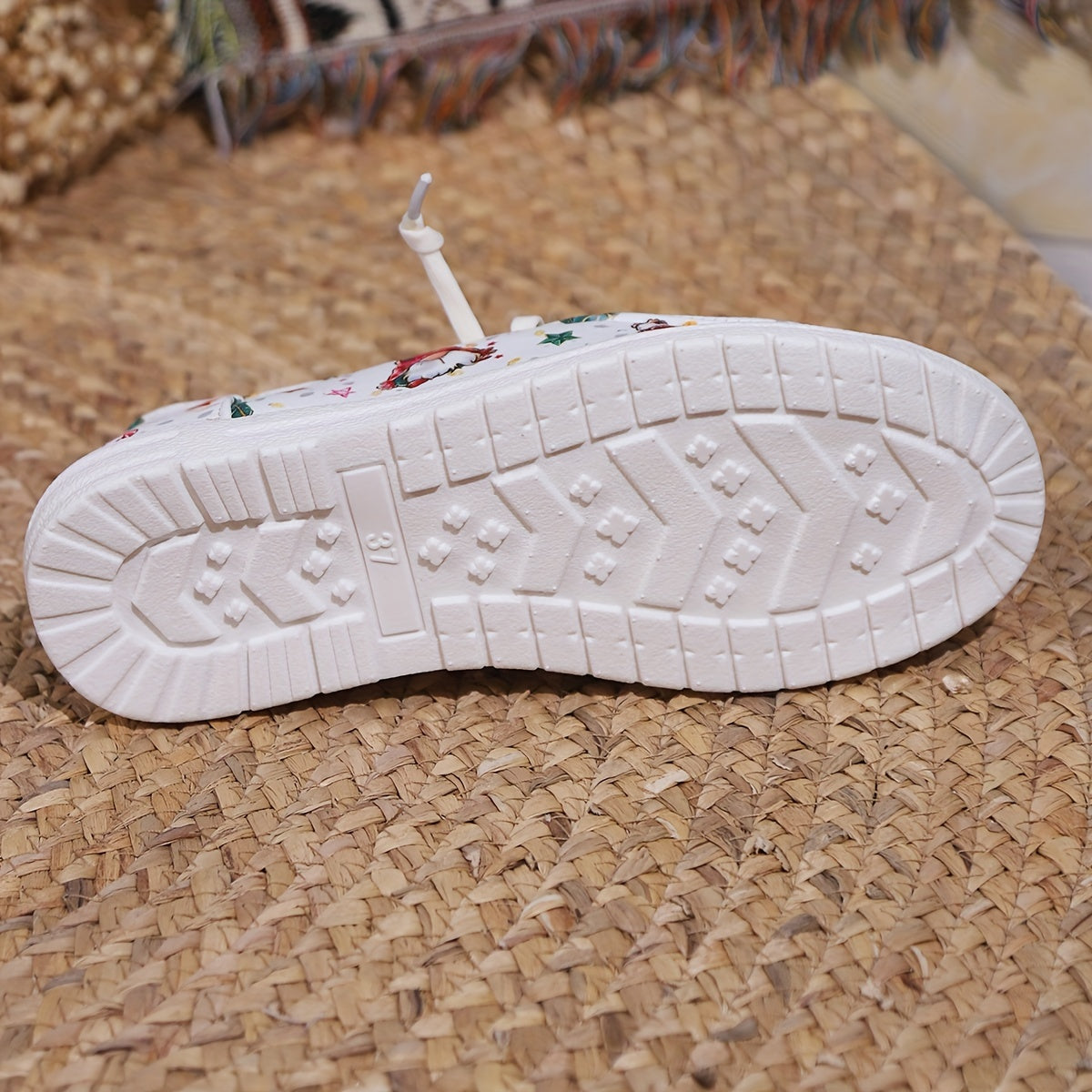 Christmas Snowman Print Slip On Sneakers Lightweight Comfortable Boat Shoes
