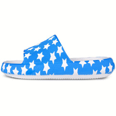Women's Cloud Slides Pillow Slippers Star & Stripe Pattern Open Toe