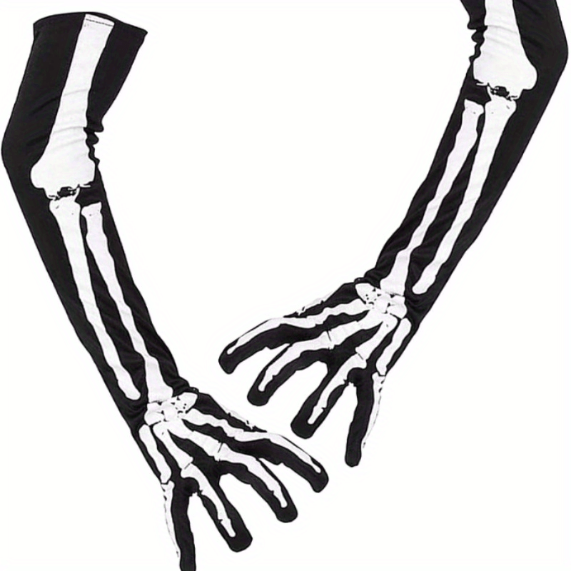 Halloween Skeleton Pattern Gloves Ghost Loves Halloween Costume Prop Party