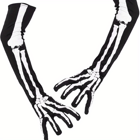 Halloween Skeleton Pattern Gloves Ghost Loves Halloween Costume Prop Party