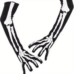 Halloween Skeleton Pattern Gloves Ghost Loves Halloween Costume Prop Party