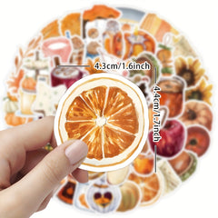 60pcs Autumn Maple Leaves Decal Stickers Waterproof Vinyl Stickers