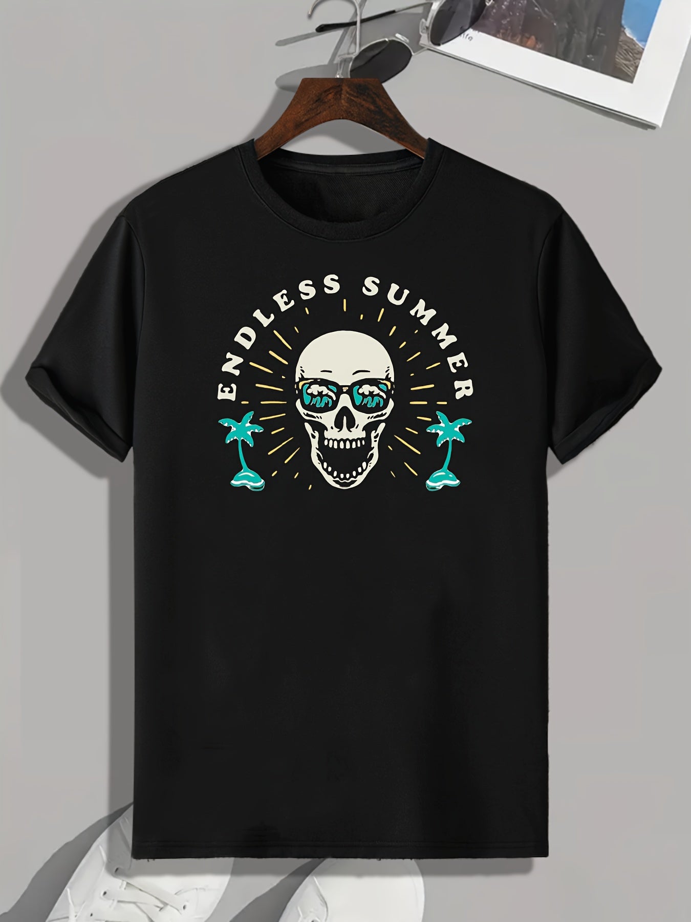 ENDLESS Skull Print Men's Graphic T-shirt for Summer