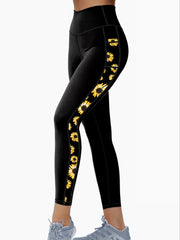 Sunflower Print Yoga Pants High Waist Butt Lifting Leggings