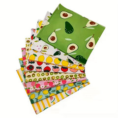 8pcs Fruit Series Cotton Fabric Squares for Patchwork Sewing Crafting