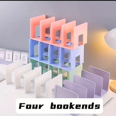 2pcs Four-grid Bookshelf Strong Storage Easy Access