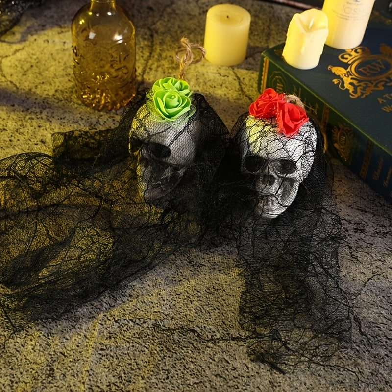 Halloween Hanging Ghost Mesh Skull Head Decorations