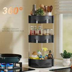 Kitchen Storage Rack Household Condiment Countertop Rotating Storage Rack