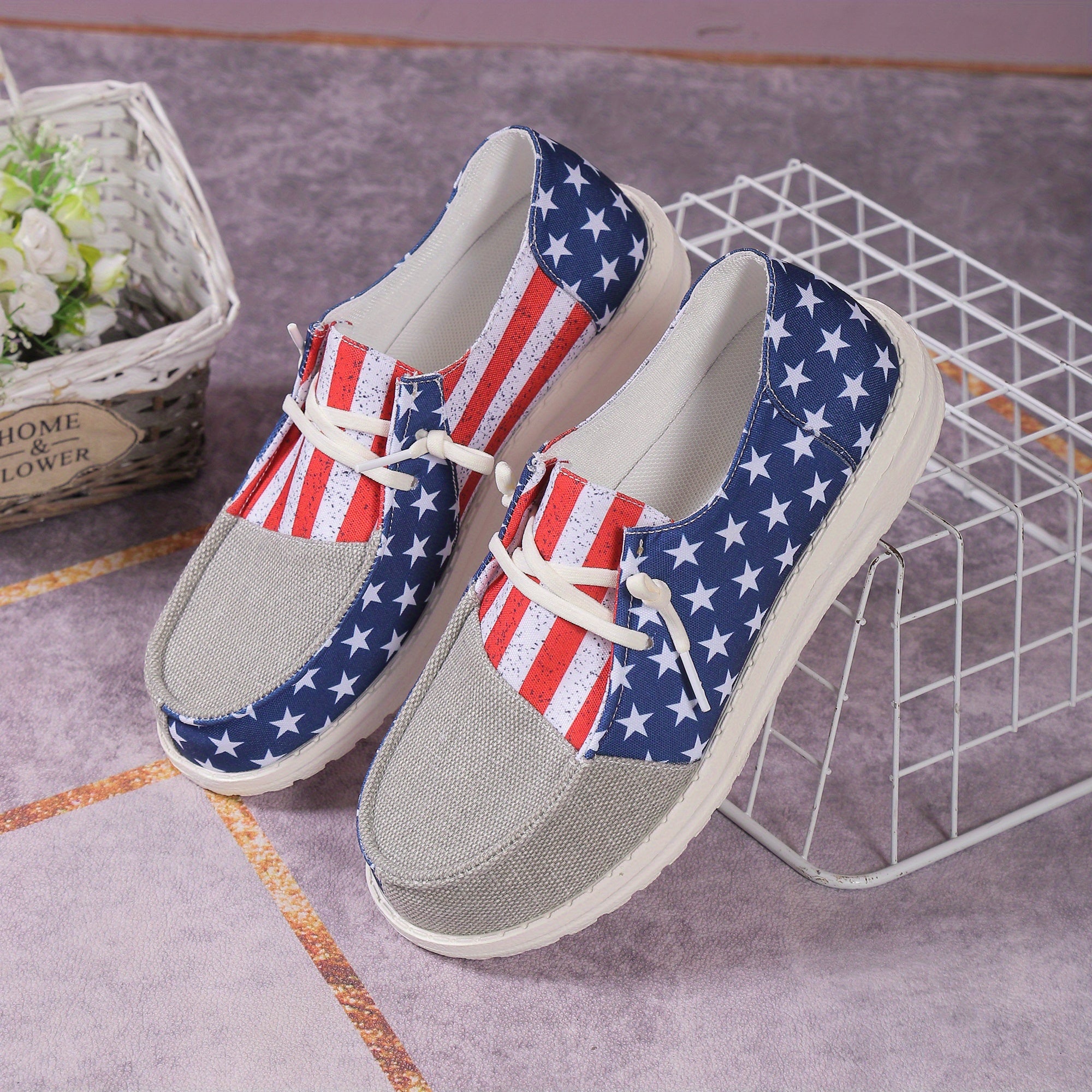 Men's Canvas Lace-up Sneakers Anti-skid Walking Shoes