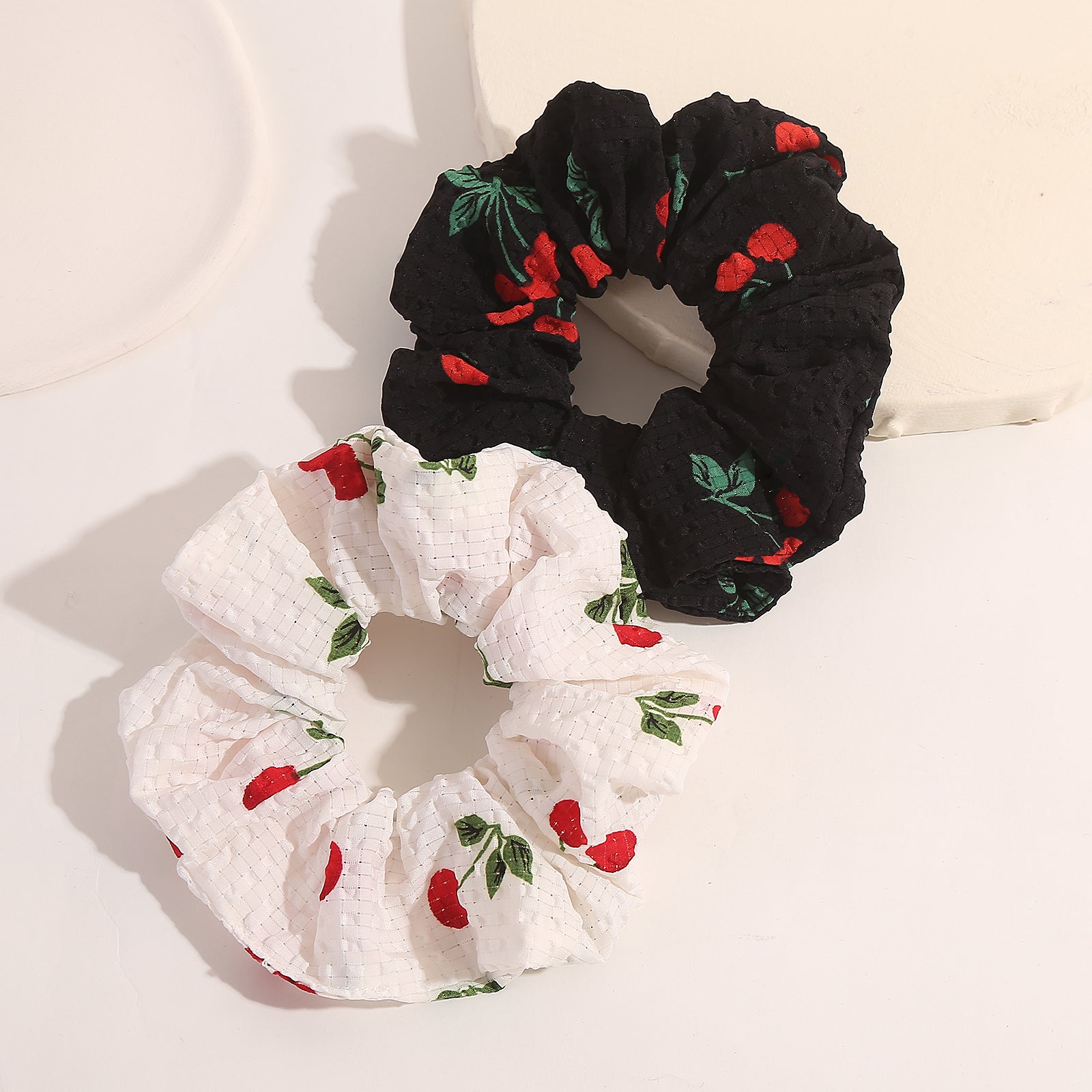 2pcs Fruit Print Scrunchie