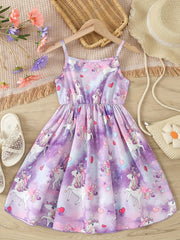 Dreamy Tie Dye Unicorn Cami Dress for Girls