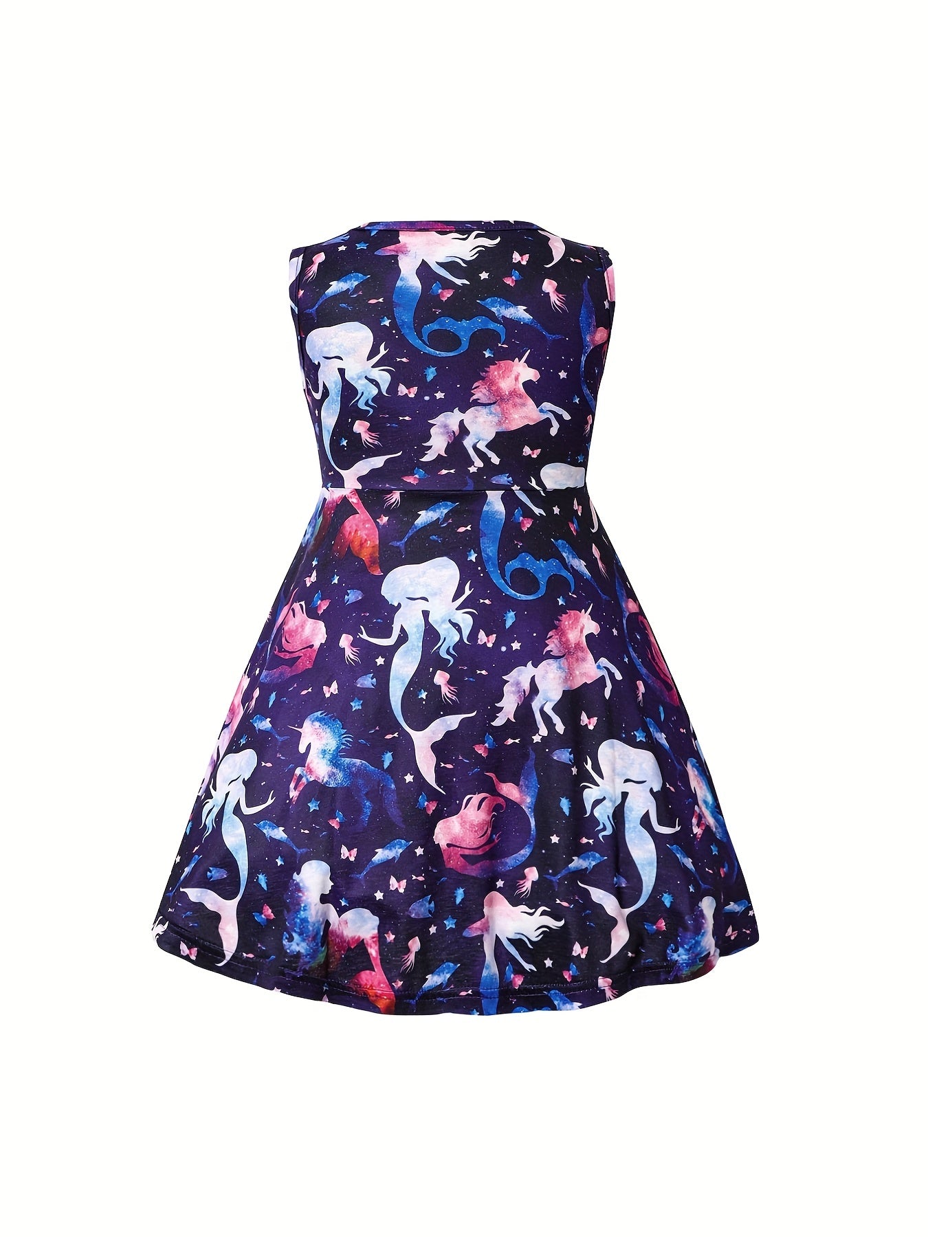 Toddler Girls Mermaid Unicorns & Sea Animals Graphic Dress