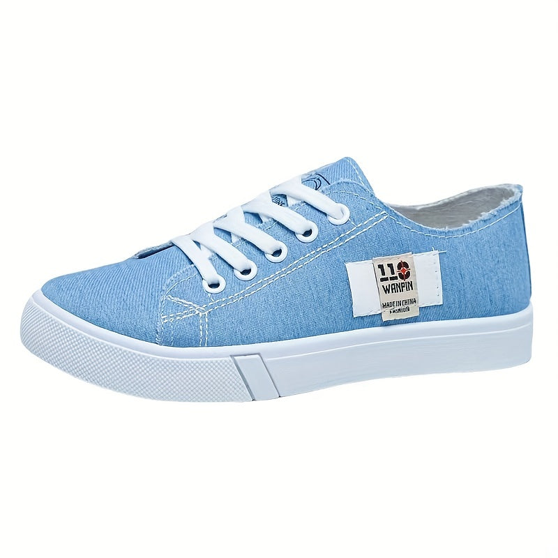 Women's Flat Canvas Shoes Low Top Sneakers Lightweight Walking Shoes