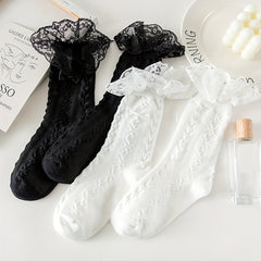 3D Textured Ruffle Socks Sweet & Mid Tube Women's Stockings