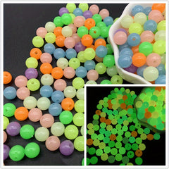 6 8 10mm Luminous Beads Mix Style Acrylic Spacer Round Shape for Jewelry Making