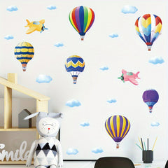 Colorful Hot Air Balloon Cloud Stickers For Children's Bedroom