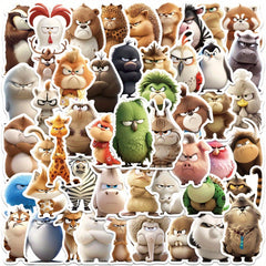 50pcs Angry Animal Stickers for DIY Crafts Christmas Books Suitcases
