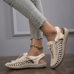 Women's Casual Solid Sandals Summer Breathable Closed Toe Hole Slippers
