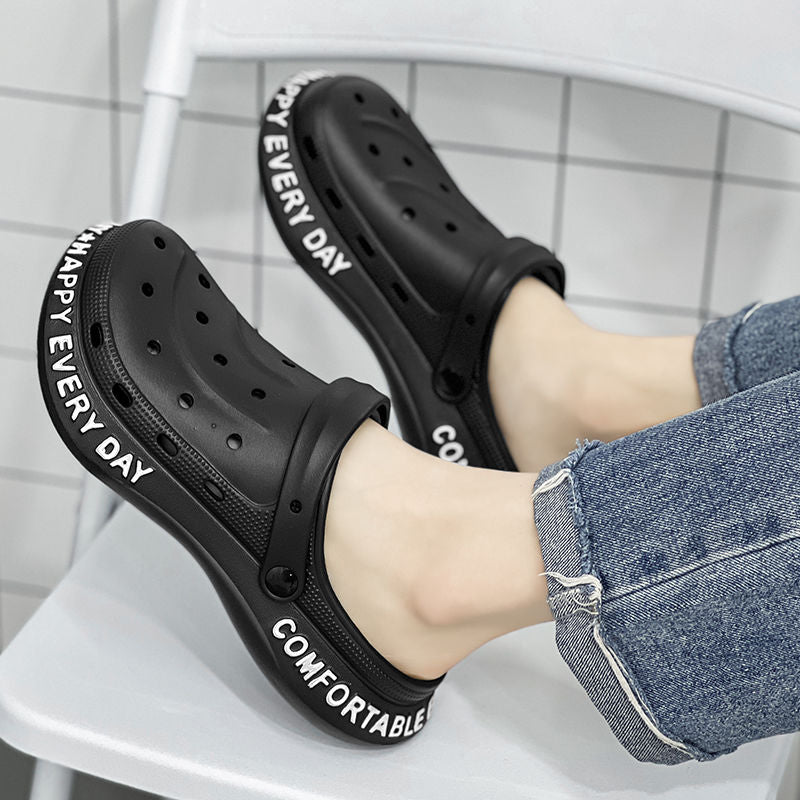 Men's Letter Print Quick Drying Anti-Skid Clogs Slippers