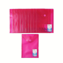 12pcs A5 File Bag Office File Bag Plastic Data Bag A5 Bill Storage Bag