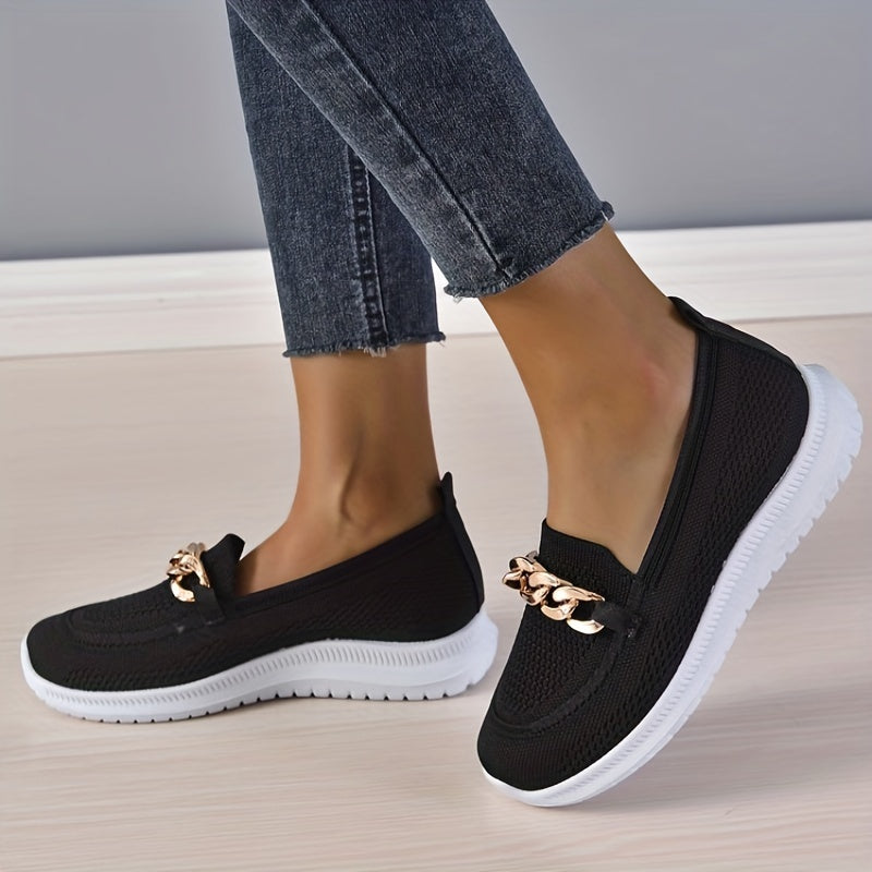 Metal Chain Decor Casual Slip On Sneakers for Women