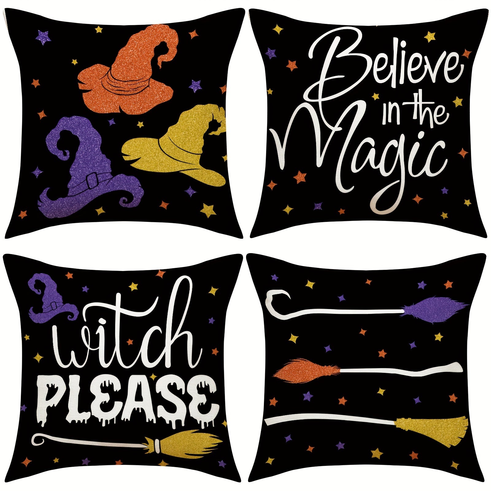 Halloween Linen Throw Pillow Covers