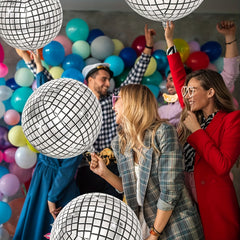 12pcs Silvery Laser Metallic Mirror Disco Balloons 55 88 Cm Large 4D