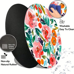 Watercolor Rose Floral Mouse Pad Non Slip Rubber Base