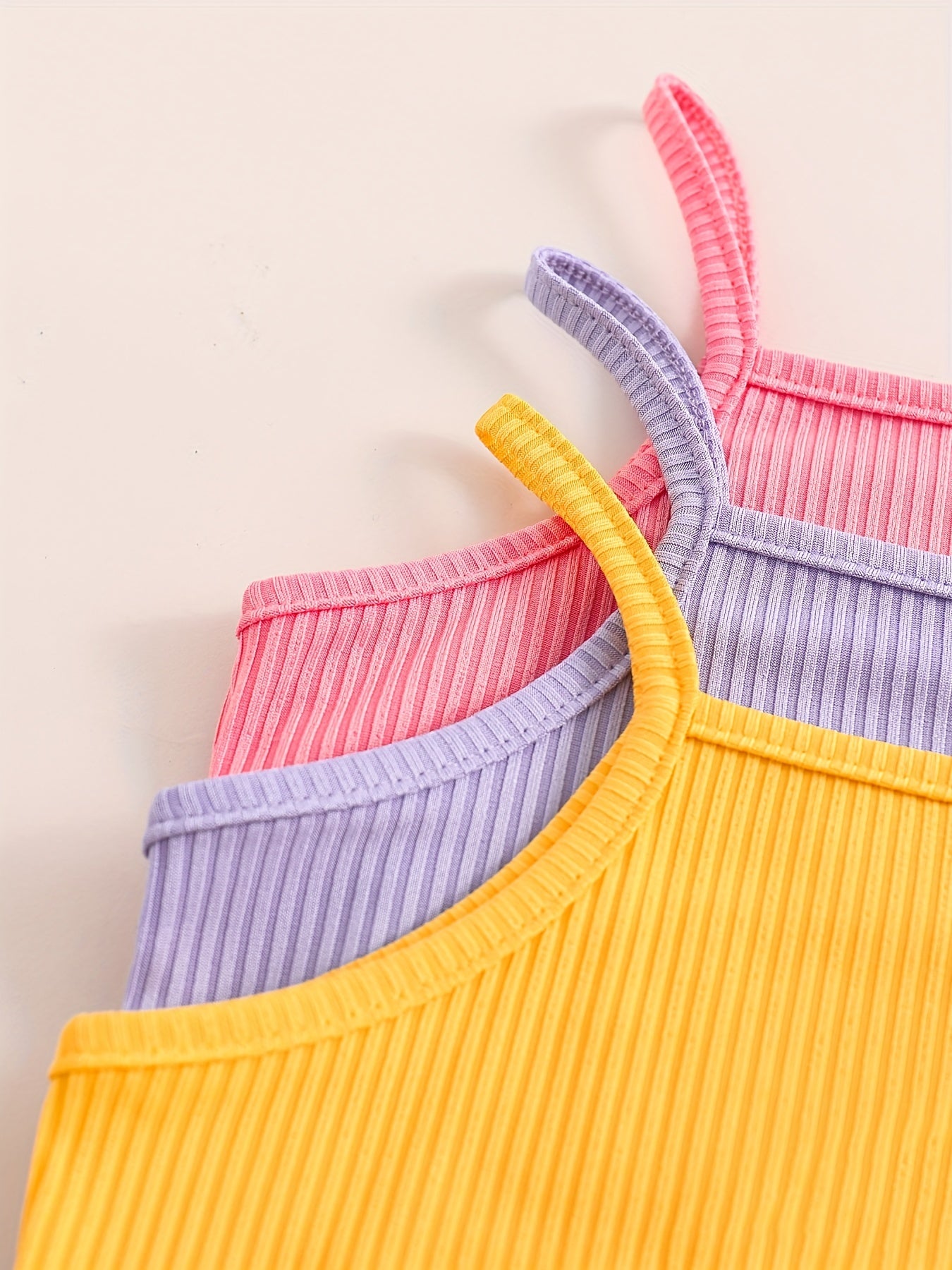3pc Girls' Vibrant Color Bodycon Cami Dresses Set For Party