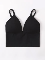 Backless Cami Crop Top Slim Fit V-Neck Sexy Lingerie