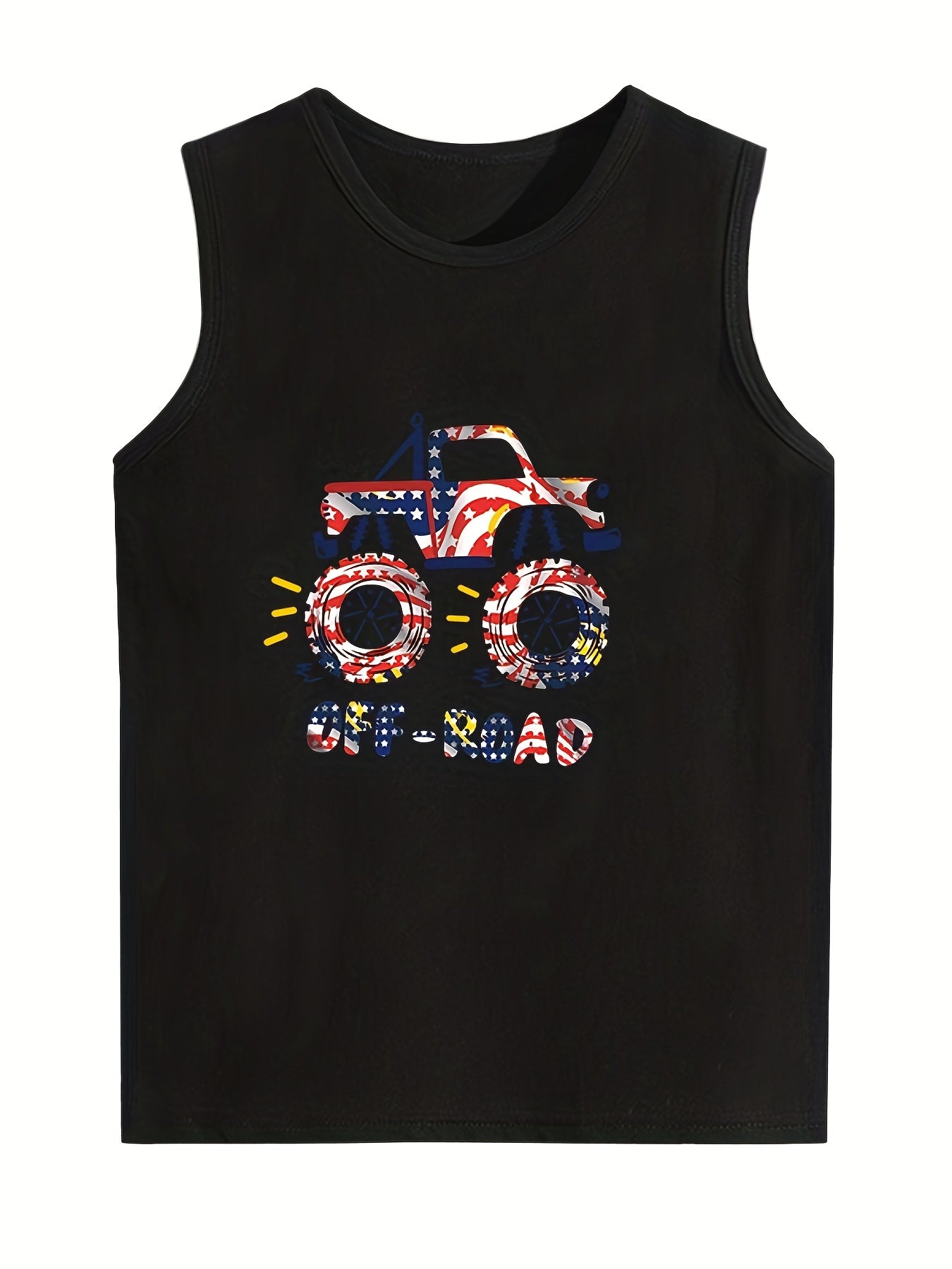 Boys Sleeveless SUV Graphic Tank Top Casual Cotton Crew Neck