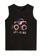 Boys Sleeveless SUV Graphic Tank Top Casual Cotton Crew Neck