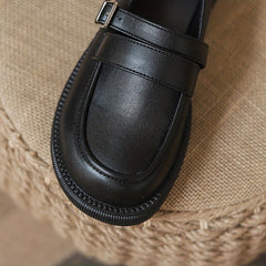 Women's Chunky Heel Loafers Casual Work Shoes