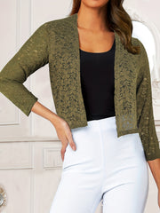 Flower Pattern Lace Open Front Top for Women