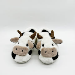 Men's Cartoon Cow Plush Lining Slides