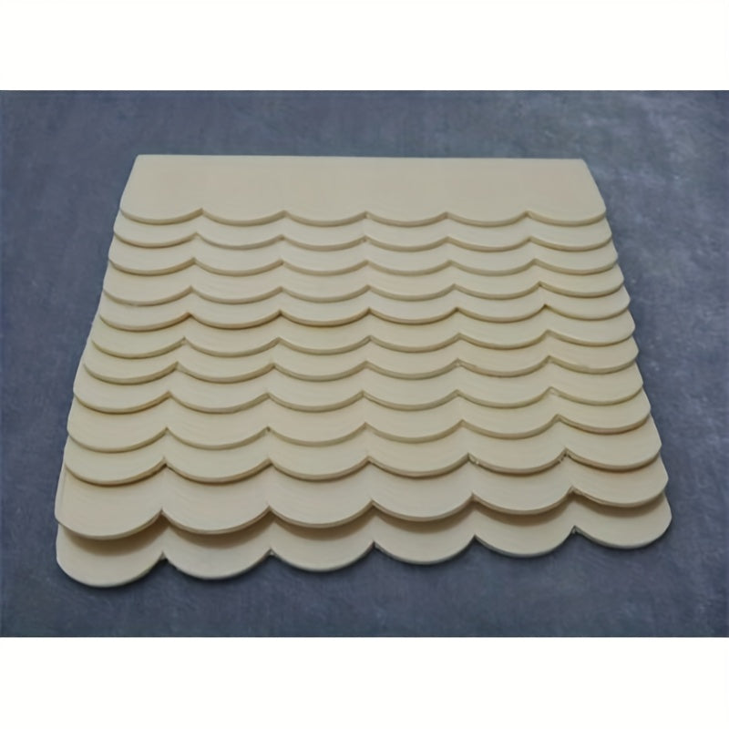 12Pcs Dollhouse Roof Tiles Wooden Roof Tiles DIY Dolls House