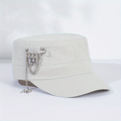 Butterfly Brooch Baseball Cap Solid Flat Hat Y2K Sun Hats Women