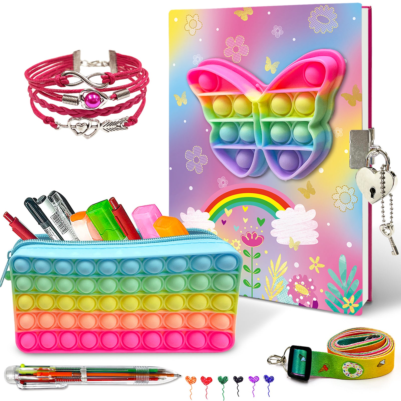 Gadgets Diary Set: Notebook, Pencil Case, Bracelet, Balloons