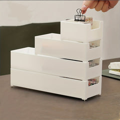 Plastic Makeup Drawer Storage Box With grids Stackable Storage Basket