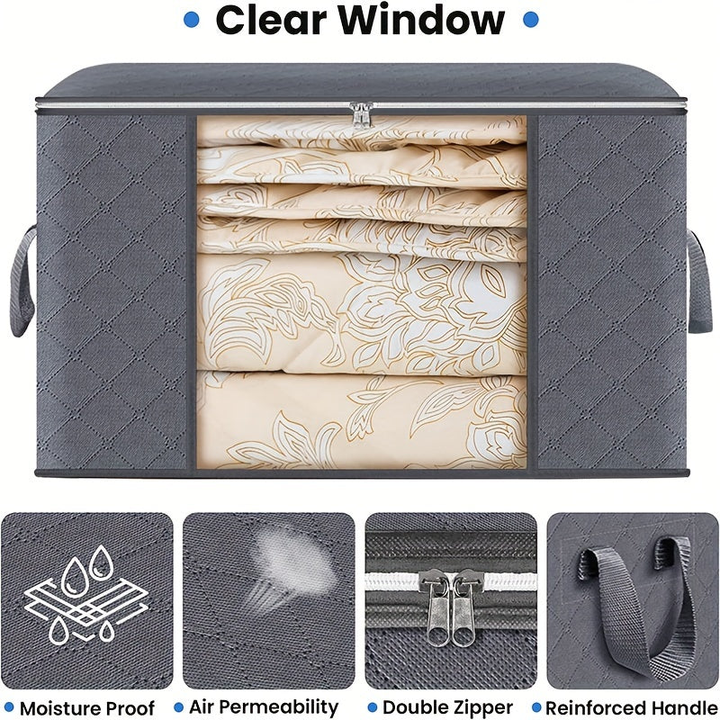 Clear Window Clothes Quilt Storage Box for Bedroom