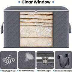 Clear Window Clothes Quilt Storage Box for Bedroom