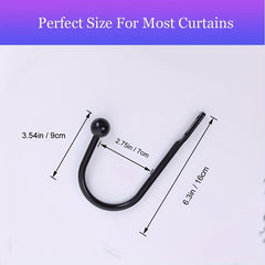 2pcs Metal Curtain Hooks for Easy Hanging & Decorating in Living Room