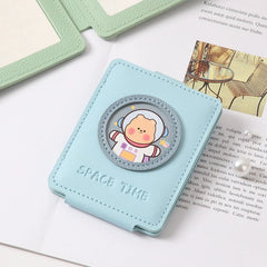 Double Sided PU Makeup Mirror Folding Portable Double Sided Mirror