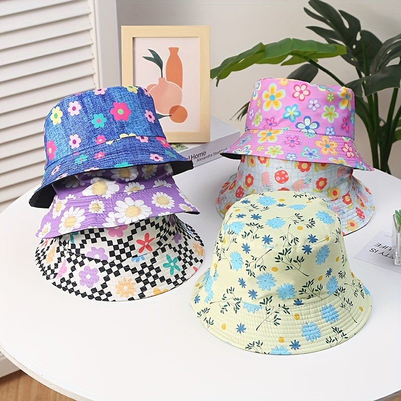 Flower Print Fisherman Cap Bucket Hat for Women