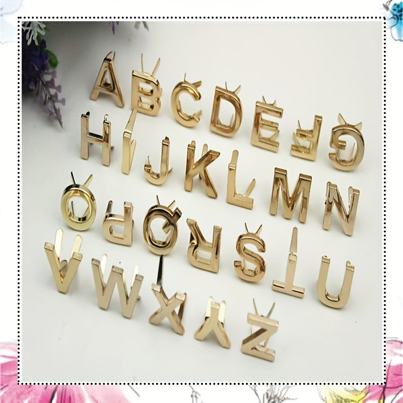 10Pcs DIY English 26 Letter Metal Rivets Claw Studs For Leather Crafts